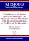 Image for Classification of Radial Solutions Arising in the Study of Thermal Structures with Thermal Equilibrium or No Flux at the Boundary