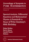 Image for Spectral Analysis, Differential Equations and Mathematical Physics : A Festschrift in Honor of Fritz Gesztesy&#39;s 60th Birthday