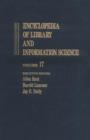 Image for Encyclopedia of Library and Information Science : Volume 17 - Malawi: Libraries in to Metropolitan Reference and Research Library Agency (METRO)