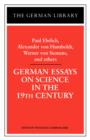 Image for German Essays on Science in the 19th Century: Paul Ehrlich, Alexander von Humboldt, Werner Von Sieme