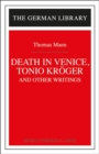 Image for Tonio Krèoger, Death in Venice and other writings