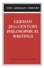 Image for German 20th century philosophical writings