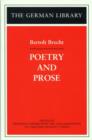 Image for Poetry and Prose: Bertolt Brecht