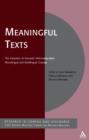 Image for Meaningful texts  : the extraction of semantic information from monolingual and multilingual corpora