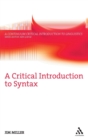 Image for A critical introduction to syntax