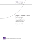 Image for Finding Candidate Options for Investment : From Building Blocks to Composite Options and Preliminary Screening