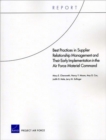 Image for Best Practices in Supplier Relationship Management and Their Early Implementation in the Air Force Material Command