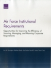Image for Air Force Institutional Requirements : Opportunities for Improving the Efficiency of Sourcing, Managing, and Manning Corporate Requirements
