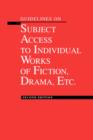 Image for Guidelines on Subject Access to Individual Works of Fiction