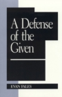 Image for A Defense of the Given