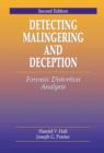 Image for Detecting malingering and deception  : forensic distortion analysis
