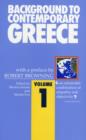 Image for Background to Contemporary Greece v.1