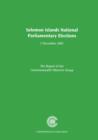 Image for The Solomon Islands National Parliamentary Elections