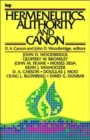 Image for Hermeneutics, Authority and Canon