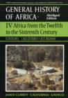 Image for UNESCO general history of Africa4: Africa from the twelfth to the sixteenth century
