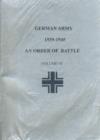 Image for The German Army 1939-1945 : An Order of Battle : v. 6, Pt. I : Divisions