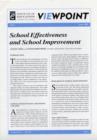Image for School effectiveness and school improvement