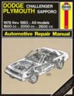 Image for Dodge Challenger/Plymouth Sapporo 1978-83 Owner&#39;s Workshop Manual