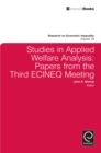 Image for Studies in applied welfare analysis  : papers from the third ECINEQ meeting