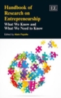 Image for Handbook of research in entrepreneurship  : what we know and what do we need to know