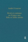 Image for Droit et coutume en France aux XIIe et XIIIe siecles