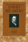 Image for Works &amp; Correspondence of David Ricardo, Volume 10 : Biographical Miscellany