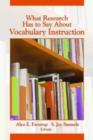 Image for What Research Has to Say About Vocabulary Instruction