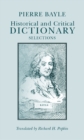 Image for Historical and Critical Dictionary : Selections