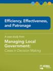 Image for Efficiency, Effectiveness, and Patronage: Cases in Decision Making