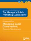 Image for Manager&#39;s Role in Promoting Sustainability: Cases in Effectiveness: Relating to Other Organizations