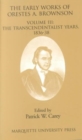 Image for The Early Works of Orestes A. Brownson : The Transcendentalist Years  1836-38