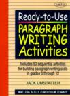 Image for Ready-to-Use Paragraph Writing Activities (Volume 3 of Writing Skills Curriculum Library)