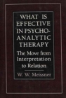 Image for What Is Effective in Psychoanalytic Therapy