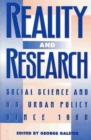 Image for Reality and Research : Social Science and Us Urban Policy since 1960