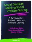 Image for Social Decision Making/Social Problem Solving (SDM/SPS) : A Curriculum for Academic, Social, and Emotional Learning : Grades K-1
