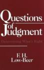 Image for Questions of Judgment