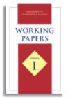 Image for Working Papers Volume I