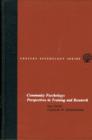 Image for Community Psychology : Perspectives in Training and Research