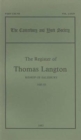 Image for The Register of Thomas Langton, Bishop of Salisbury, 1485-93