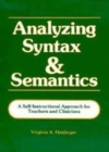 Image for Analyzing Syntax and Semantics Textbook