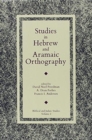 Image for Studies in Hebrew and Aramaic Orthography