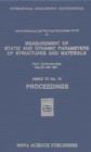 Image for Measurement of Static &amp; Dynamic Parameters of Structures &amp; Materials : Proceedings of the First TC15 Conference Organized by K H Learmann in Plzen, Czechoslovakia 26-28 May 1987