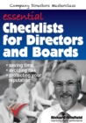 Image for Essential Checklists for Directors and Boards : Helping you save time, avoid risk and protect your reputation