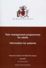Image for Pain Management Programmes for Adults