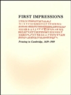 Image for First Impressions : Printing in Cambridge, 1639–1989: An Exhibition at the Houghton Library and the Harvard Law School Library, October 6–27, 1989