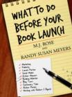 Image for What to Do Before Your Book Launch