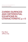 Image for Zariski Surfaces and Differential Equations in Characteristic P &lt; O