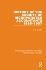 Image for History of the Society of Incorporated Accountants 1885-1957