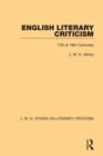 Image for English Literary Criticism: 17th &amp; 18th Centuries