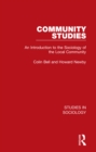 Image for Community studies: an introduction to the sociology of the local community : 2